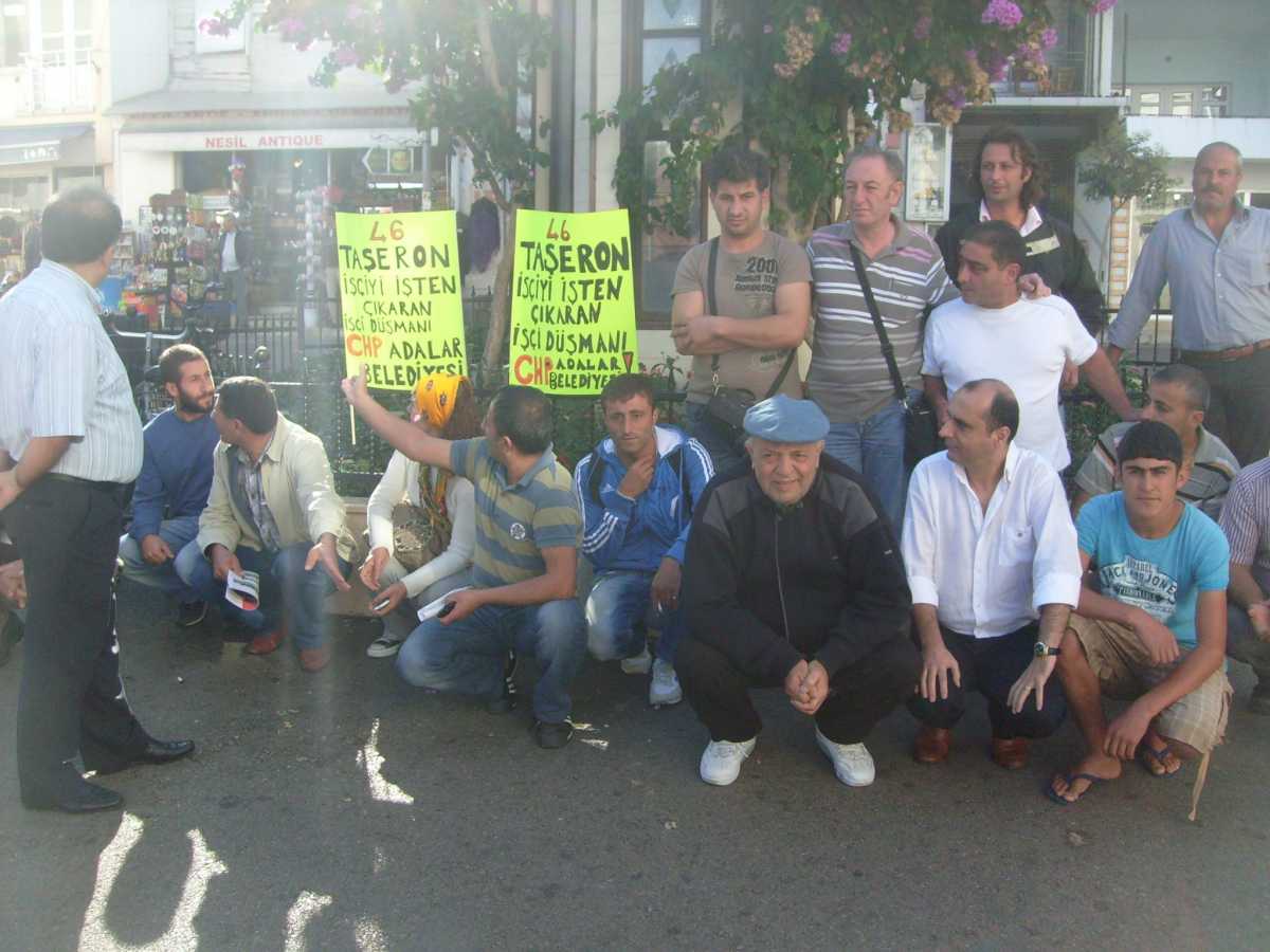 Adalar’da Taşeron işçilerin basın açıklaması