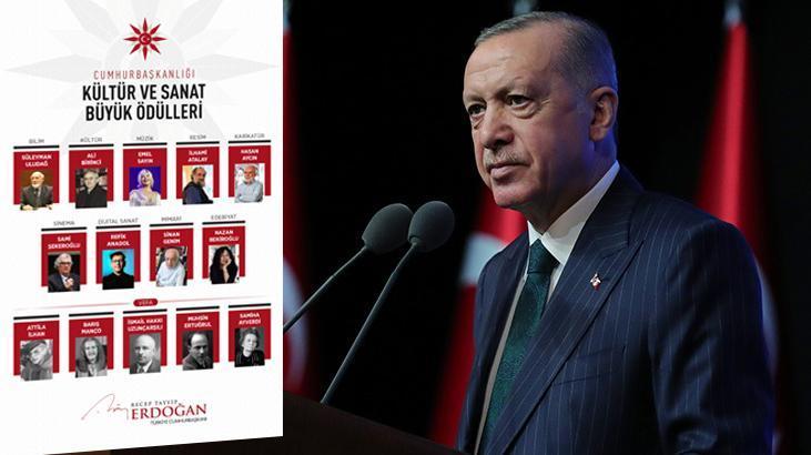 Cumhurbaşkanı Erdoğan, Cumhurbaşkanlığı Kültür ve Sanat Büyük Ödülü sahibi sanatçıları açıkladı