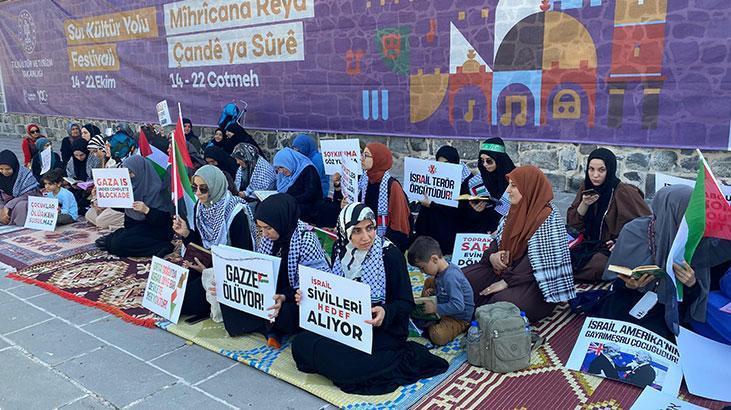 Diyarbakır’da kadınlardan Filistin’e destek için eylem