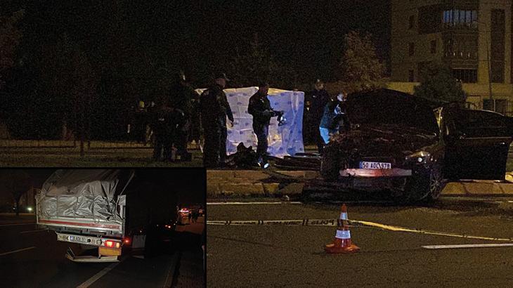 Kayseri’de feci kaza! Otomobil TIR’a çarptı: 1 ölü, 2 yaralı