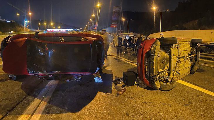 Şile Otoyolu’nda feci kaza! İki otomobil çarpıştı: 4 yaralı