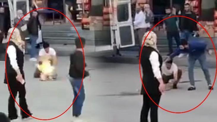 Sokakta alev alan tüp paniği! Kazağıyla söndürdü