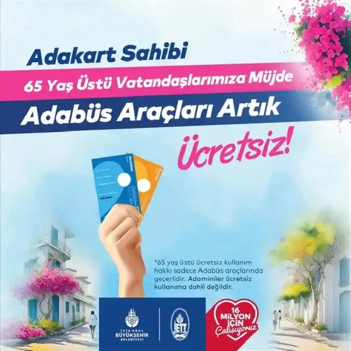 65 yaş üstü Adakart sahibi Adalılar için sevindirici gelişme!