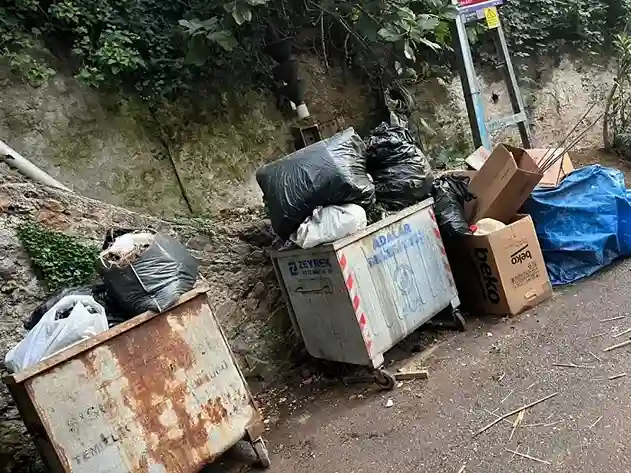 Günlerdir Büyükada Nizam Köprüsü altındaki çöpler alınmıyor