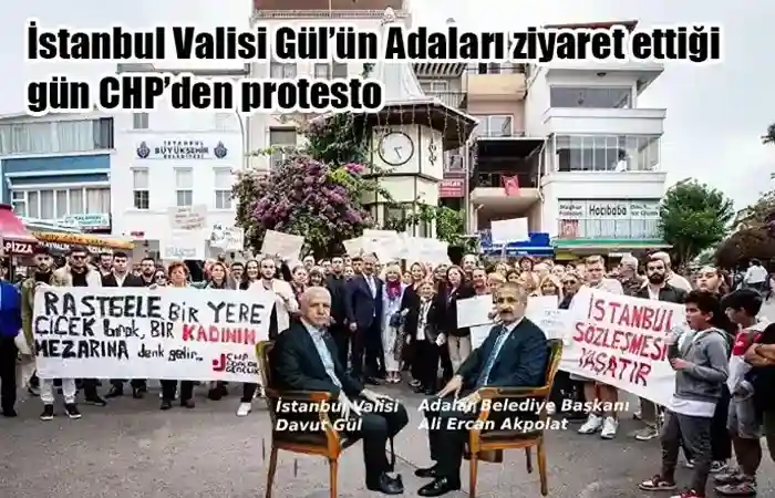 Büyükadayı ziyaret eden İstanbul Valisine CHP’den “kadın ve çocuk cinayetleri” protestosu!