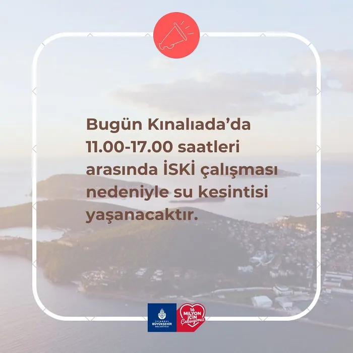 Kınalıada’da Su Kesintisi