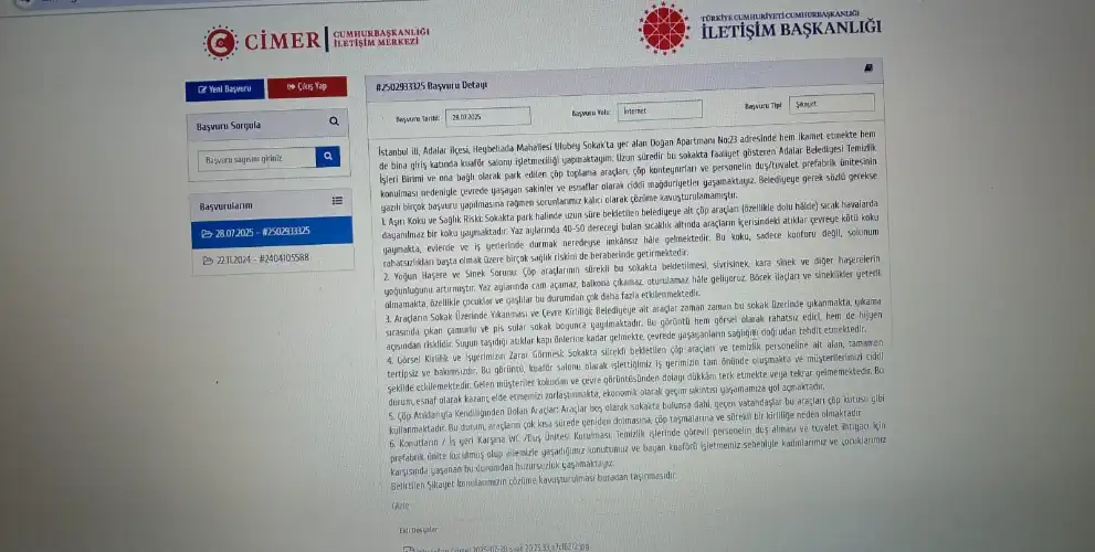 Heybeliada Sakinleri, Temizlik İşleri Personelinin Konteyner Alanını Dinlenme Alanı Olarak Kullanmasından Şikayetçi