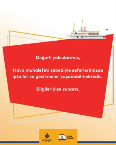 İstanbul’da Lodos Deniz Ulaşımını Vurdu: Maltepe-Adalar Vapur Seferleri İptal Edildi