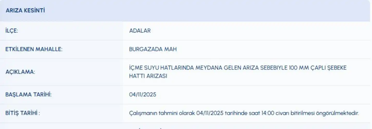 Burgazada’da Planlı Su Kesintisi: Bakım Çalışması Başladı