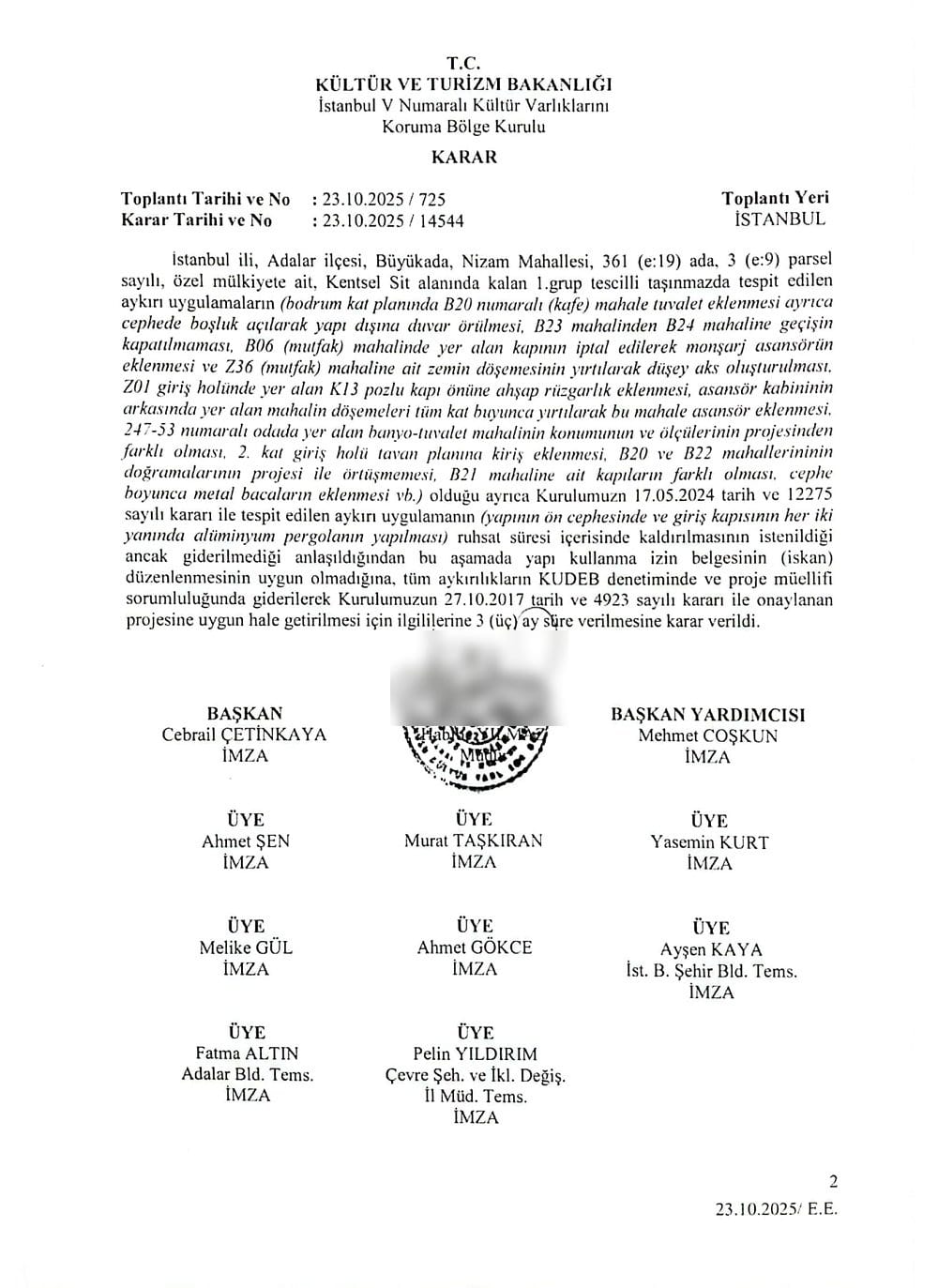 İBB Genel Sekreter Yardımcısı Oktay ÖZEL: V. Numaralı Koruma Kurulunun Raporunu Görünce Attığın İmzadan Utandın mı?