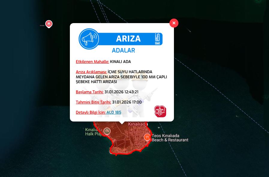 Kınalıada’da İçme Suyu Şebekesinde Arıza Nedeniyle Su Kesintisi Yaşanıyor!