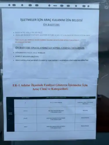 Adalar’da İşletmeler İçin Araç Kullanım İzin Belgesi Süreci: Ön Başvuru ve Gerekli Evraklar