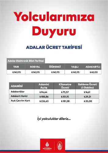 İBB'den Adalar Ulaşımında Yeni Dönem: İşte Güncel Ücret Tarifesi