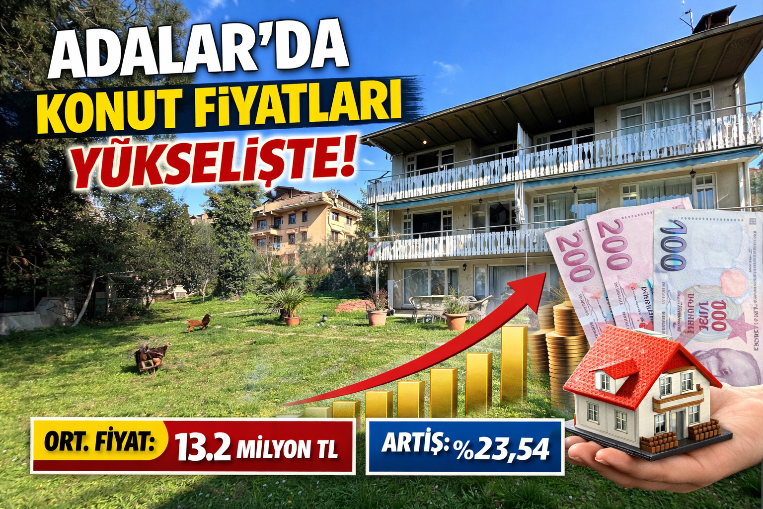 Adalar’da satılık konut fiyatları son bir yılda yüzde 23,54 arttı