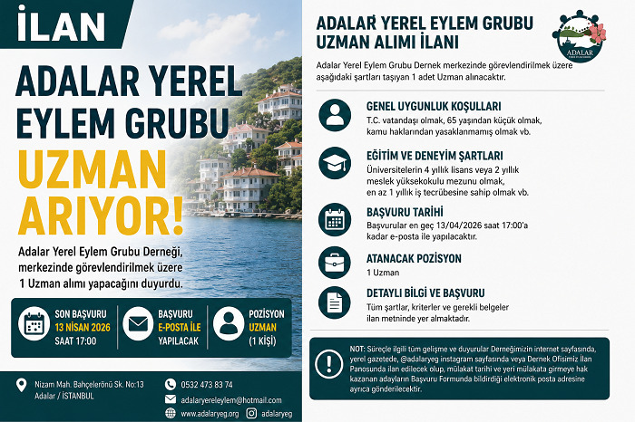 ADALAR YEREL EYLEM GRUBU İŞE ALIM İLANI