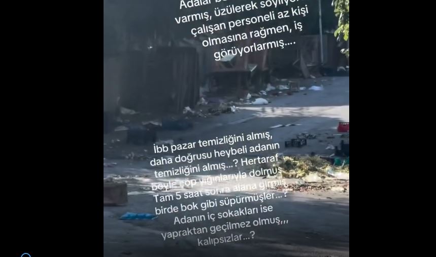 Heybeliada’da Semt Pazarı Sonrası Çöp Tepkisi: Temizlik Gecikmesine Esprili Sitem